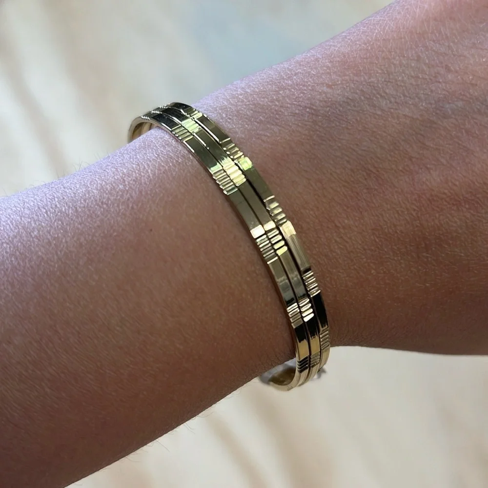 18K Gold Plated Set of 3 Bangles